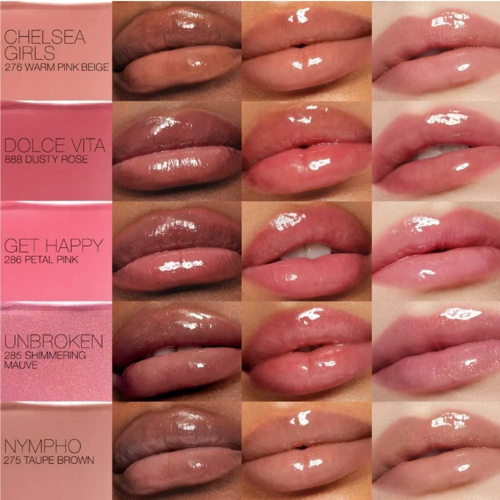 Get Happy NARS Afterglow Lip Shine Gloss Petal Pink Brand New in Box Full Size
